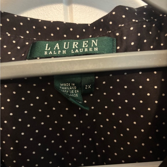 Ralph Lauren Black and White Polka Dot Blouse - Picture 2 of 3